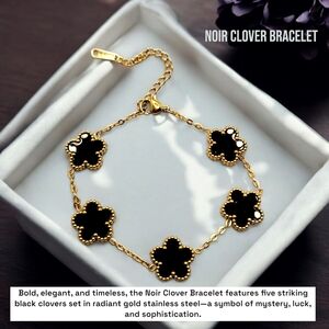 Noir Clover Bracelet in Black and Gold